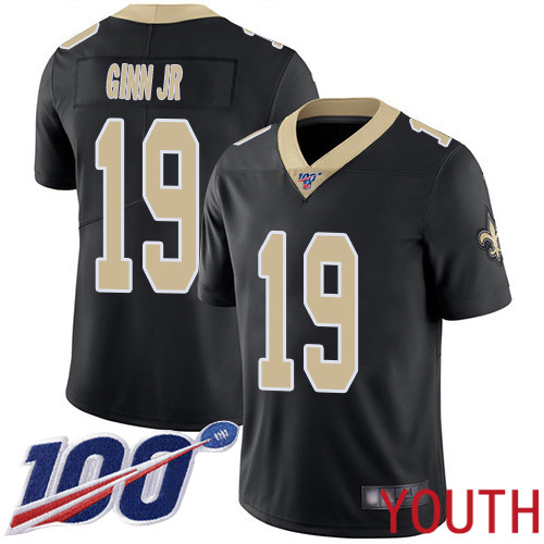 New Orleans Saints Limited Black Youth Ted Ginn Jr Home Jersey NFL Football 19 100th Season Vapor Untouchable Jersey
